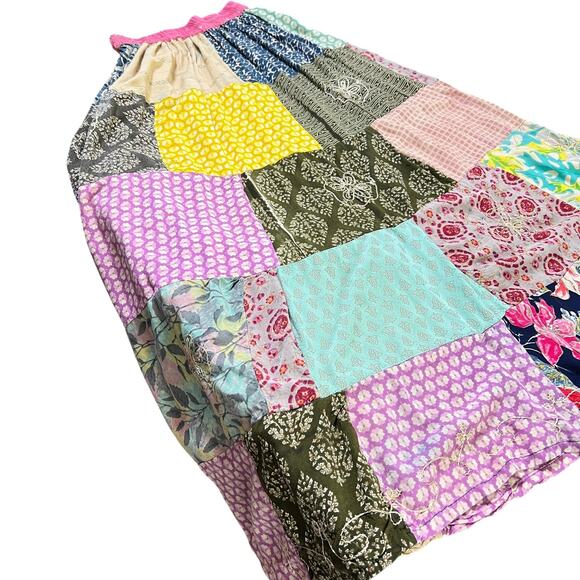 Handmade Boho Hippie Festival Patchwork Maxi Skirt Size Small Prairie Cottage‎ - Picture 4 of 8